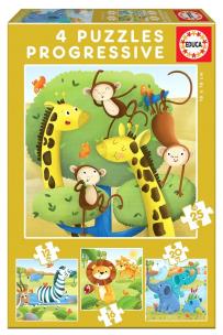 Opakowanie Puzzle 12+16+20+25 Dzikie zwierzęta G3