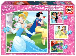 Opakowanie Puzzle 12+16+20+25 Księżniczki z bajek Disneya G3