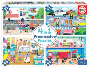 Opakowanie Puzzle 20+40+60+80 Bohaterowie w akcji G3