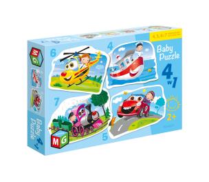 Puzzle 4w1 baby  Pojazdy. Wydawca: MULTIGRA. Multiszop.pl Opakowanie Puzzle 4w1 baby  Pojazdy