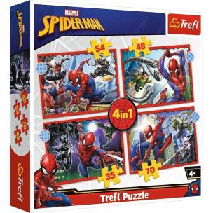Opakowanie Puzzle 4w1 Bohaterski SpiderMan 34384