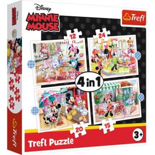 Opakowanie Puzzle 4w1 Minnie z przyjaciółmi TREFL