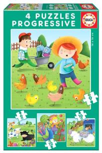 Opakowanie Puzzle 6+9+12+16 Zwierzęta na farmie G3