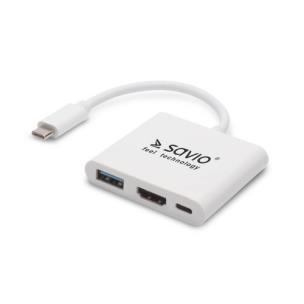 Opakowanie SAVIO HUB USB TYP C - HDMI, USB 3.0, PD AK-48