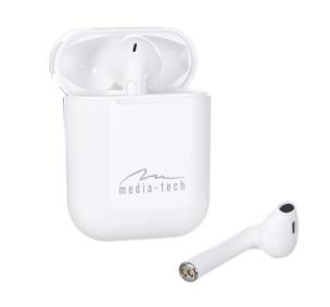 Opakowanie Słuchawki bezprzewodowe, z mikrofonem Media tech MT3593 (douszne; Bluetooth; z wbudowanym mikrofonem; kolor biały