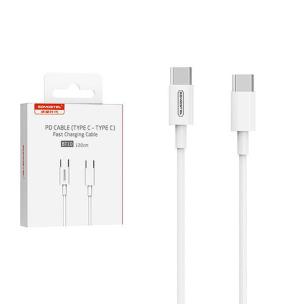 Opakowanie SOMOSTEL KABEL USB TYP-C DO TYP-C 5A 18W BIAŁY 5000MAH POWER DELIVERY 1.2M SMSBT10