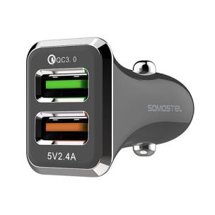 Opakowanie SOMOSTEL ŁADOWARKA SAMOCHODOWA QC 3A+2.1A CZARNA