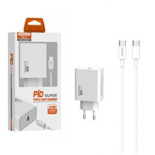 Opakowanie SOMOSTEL ŁADOWARKA SIECIOWA 20W + KABEL TYP-C DO TYP-C BIAŁA POWER DELIVERY PD SMS-A78 BIAŁA