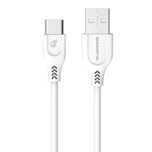 Opakowanie SOMOSTEL ŁADOWARKA SIECIOWA 2A + KABEL TYP-C BIAŁA SOMOSTEL 2100MAH 2XUSB DUAL SMS-A13 SMS-A13