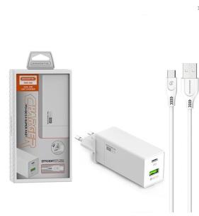 Opakowanie SOMOSTEL ŁADOWARKA SIECIOWA 2XUSB 36W + KABEL TYP-C CZARNA POWER DELIVERY SMS-A80 PD SMS-A80 TYP-C