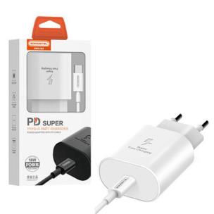 Opakowanie SOMOSTEL ŁADOWARKA SIECIOWA 3A + KABEL TYP-C 18W CZARNA USB-C SOMOSTEL 3000MAH USB SMS-Q02 FAST CHARGING SMS-Q02 BIAŁA