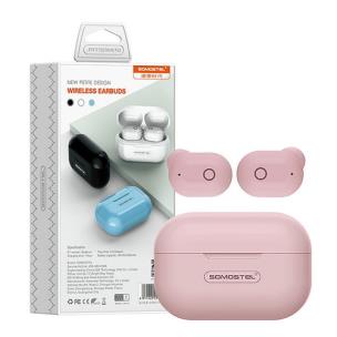Opakowanie SOMOSTEL SŁUCHAWKI DOTYKOWE BLUETOOTH EARBUDS TWS POWER BANK J58 RÓŻOWE