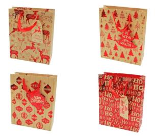 Opakowanie Torba prezentowa świąteczna 26x32x10 mix