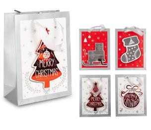 Opakowanie Torba prezentowa świąteczna 3D 23,5x17,5x8 mix