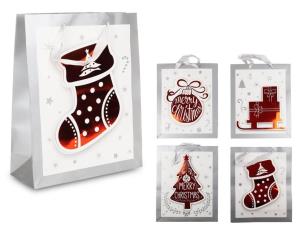 Opakowanie Torba prezentowa świąteczna 3D 32x26x10 mix