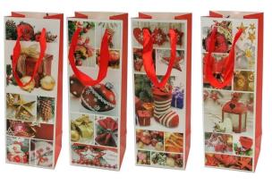 Opakowanie Torba prezentowa świąteczna Brokat 35,5x12,5x8 mix