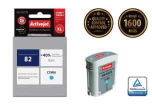 Okładka książki Tusz Activejet AH-82CR (zamiennik HP 82 C4911A; Premium; 80 ml; niebieski)