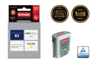 Opakowanie Tusz Activejet AH-82YR (zamiennik HP 82 C4913A; Premium; 80 ml; żółty)