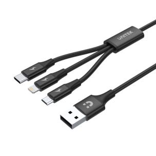 Opakowanie UNITEK PRZEWÓD USB 3IN1CHARGING (C,LIGHTNING,MUSB)