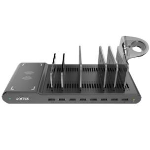 Opakowanie UNITEK STACJA ŁADUJĄCA 8X USB + QI WIRELESS 96W