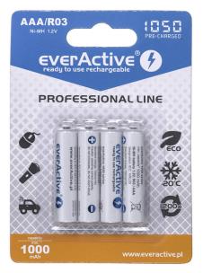 Opakowanie Zestaw akumulatorków everActive Professional line EVHRL03-1050 (1050mAh ; Ni-MH LSD)