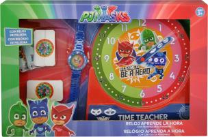 Opakowanie Zestaw do nauki o czasie z zegarkiem i kartami do gry PJ Mask PJ17120