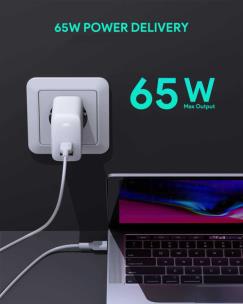 Okładka książki AUEKY PA-B3 WHITE ŁADOWARKA SIECIOWA 65W 2XUSB-C