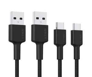 Okładka książki AUKEY CB-CMD29 ZESTAW 2 SZT. KABLI USB-C 3A 60W