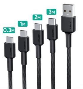 Okładka książki AUKEY CB-CMD39 ZESTAW 4 SZT. KABLI USB-C 3A 60W