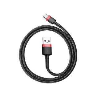 Okładka książki BASEUS KABEL USB/USB-C CAFULE 2A 2M CZERWONO-CZARN