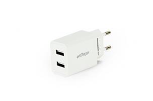 Okładka książki ENERGENIE ŁADOWARKA SIECIOWA 2-PORTOWA EG-U2C2A-03-W 230V->USB 2.1A, BIAŁA
