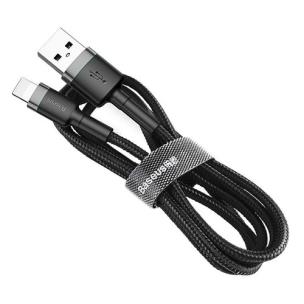 Okładka książki Kabel Baseus CALKLF-CG1 (Lightning M - USB 2.0 M; 2m; kolor szaro-czarny)