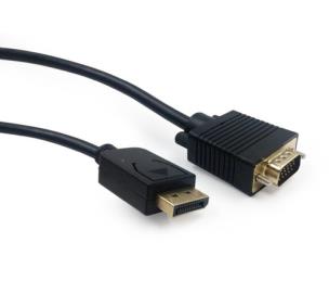 Okładka książki Kabel GEMBIRD CCP-DPM-VGAM-6 (D-Sub (VGA) M - DisplayPort M; 1,8m; kolor czarny)