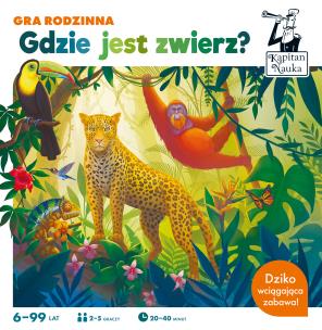 Kapitan Nauka. Gdzie jest zwierz? Gra rodzinna. Autor: dr Paweł Czapczyk. Multiszop.pl Okładka książki Kapitan Nauka. Gdzie jest zwierz? Gra rodzinna