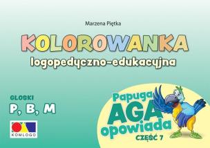 Okładka książki Kolorowanka Papuga Aga opowiada cz.7 - P, B, M