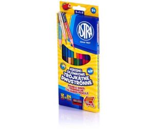 Opakowanie Kredki ołówkowe trójkątne dwustronne 12=24 + temperówka