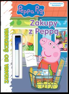 Okładka książki Peppa Pig. Zadania do ścierania. Zakupy z Peppą!