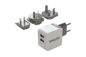 Okładka książki PHILIPS ŁADOWARKA SIECIOWA 3.1A PHILIPS 3100MAH 2XUSB DUAL PLUS ADAPTERY: EU US UK AU PHIL-DLP2220/10