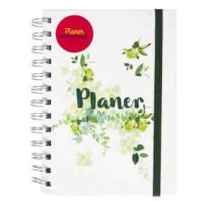 Opakowanie Planer niedatowany kwiaty zielone na spirali DIK