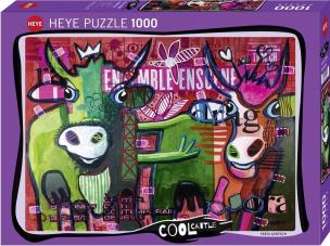 Opakowanie Puzzle 1000 Pasiaste krowy