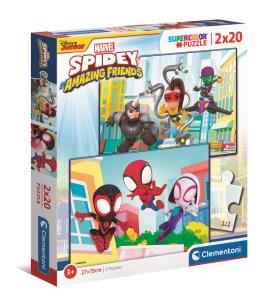 Opakowanie Puzzle 2x20 Super Kolor Spidey and Friends