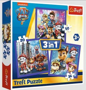 Opakowanie Puzzle 3w1 Psi Patrol gotowy do akcji TREFL