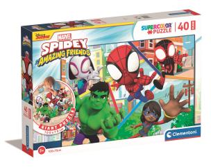 Opakowanie Puzzle 40 podłogowe Super Kolor Spidey and Friends