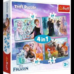 Puzzle 4w1 Niezwykły świat Frozen TREFL. Wydawca: Trefl. Multiszop.pl Opakowanie Puzzle 4w1 Niezwykły świat Frozen TREFL