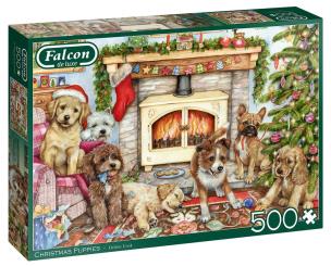Opakowanie Puzzle 500 Falcon Christmas Świąteczne szczenięta