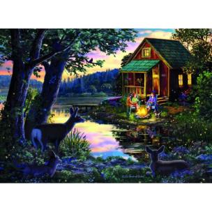 Opakowanie Puzzle drewniane. Evening at the Lakehouse 750 XL