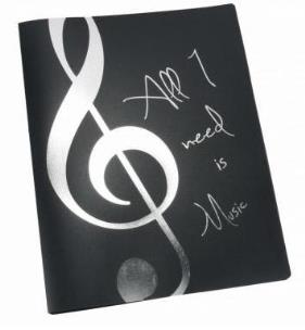 Opakowanie Segregator z folijkami All I Need Is Music srebrny
