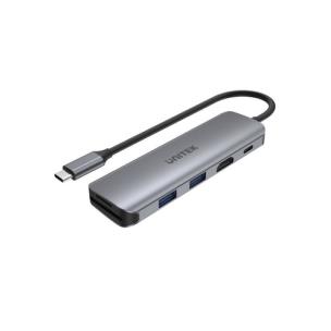 Okładka książki UNITEK HUB USB-C 2XUSB 3.1, PD 100W, SD/MSD, HDMI