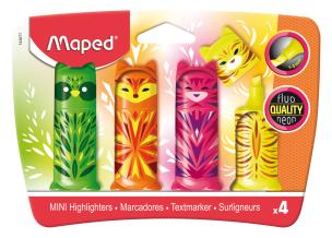 Opakowanie Zakreślacz fluo peps pocket mini friends mix Maped 4 kolory blister 743677