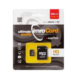 Okładka książki Zestaw kart pamięci IMRO MicroSD10/32G UHS-3 ADP (32GB; Class U3; Adapter, Karta pamięci)